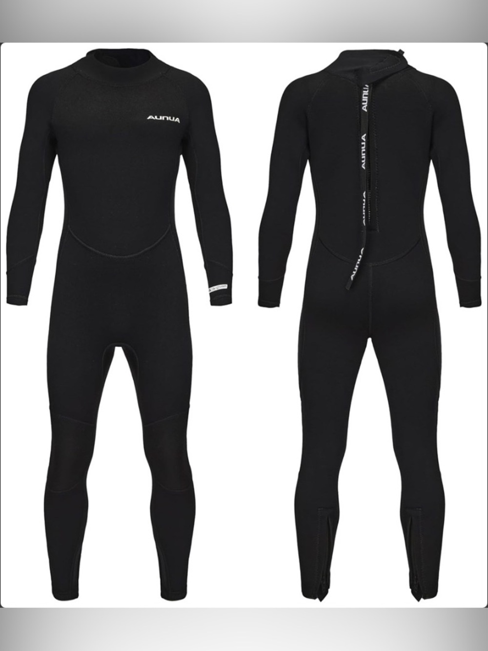Aunua Kids Black Long Sleeve One-Piece Swimsuit Wetsuit